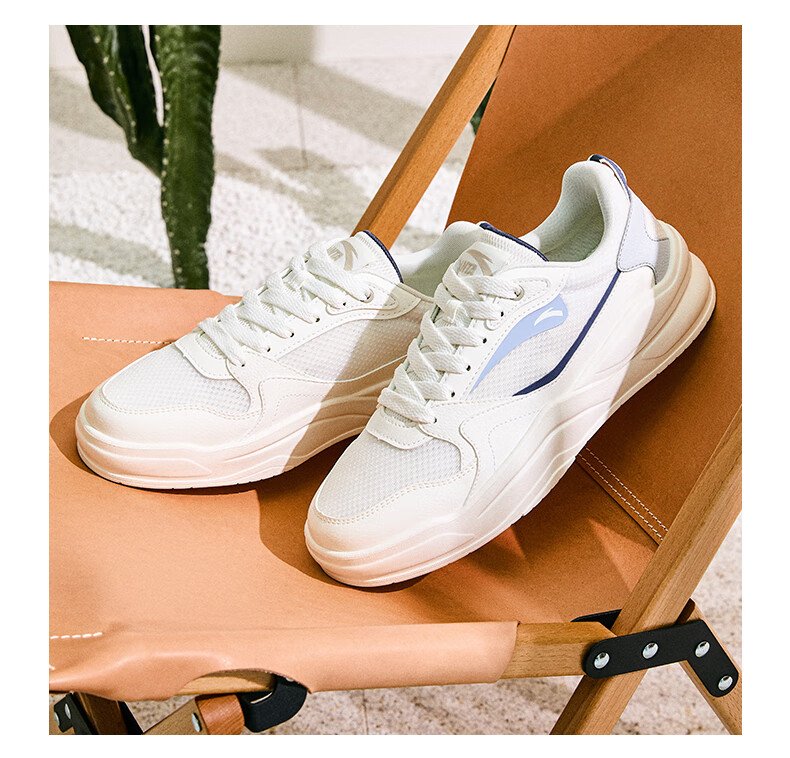Anta Jiao Tan V1 Men's Casual Sneakers Leather Mesh Breathable Soft Thick Sole Height Increasing White Sports Shoes 12