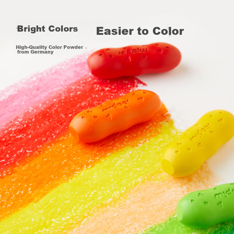 MiDeer Art Oil Pastels for Professional Drawing And Coloring, Clean-Handed Oil-Based Crayons, Pea-Shaped Colored Pencils, 8 Colors, Children's Art Education Tools