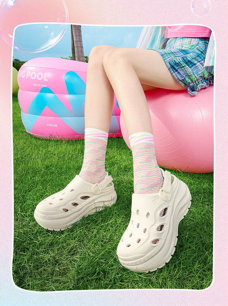 Kappa Official Women's Breathable Hole Shoes Sandals Casual Sports Outdoor Slippers Women's Classic White 37-38 20