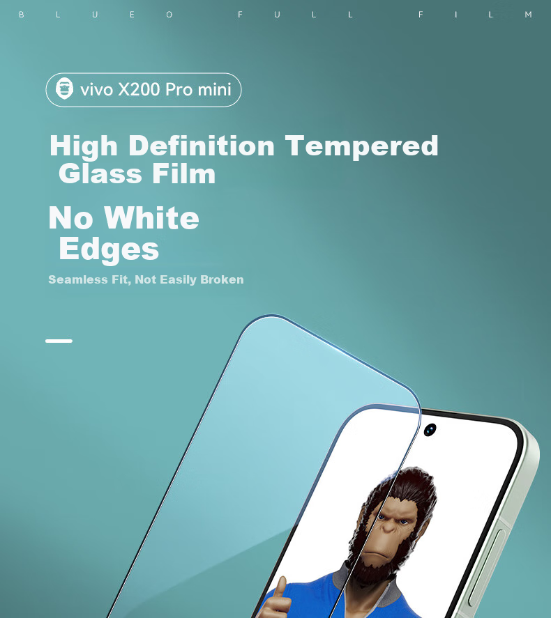 Lanxingxiansheng Tempered Glass Screen Protector for VIVO S50, High-Definition Anti-Drop Full Coverage Phone Protective Film [Ultra-Sonic Fingerprint Unlock] 2