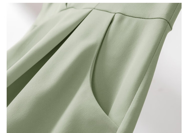 DME A-Line Skirt Summer Commuter V-Neck Short Sleeve Simple Mid-Length Dress for Women 23