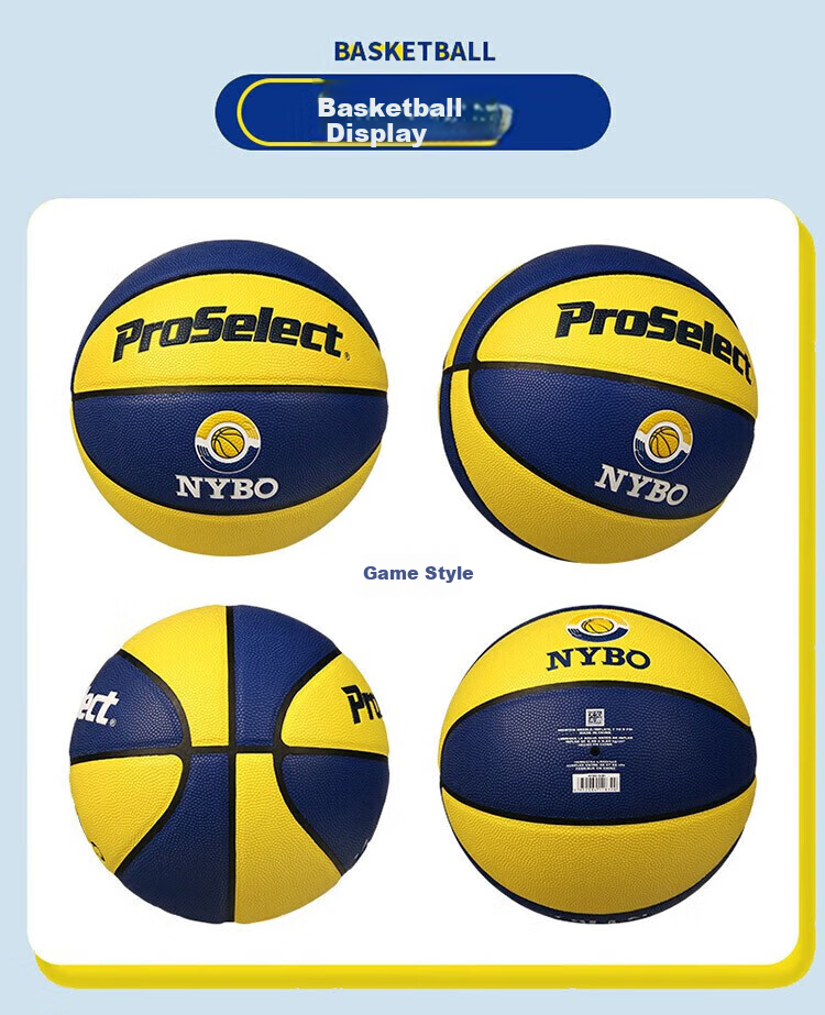 ProSelect Official Training And Competition PU Basketball for NYBO League, Moisture-Absorbing And Wear-Resistant, Indoor/outdoor Youth Size 5 Basketball 9