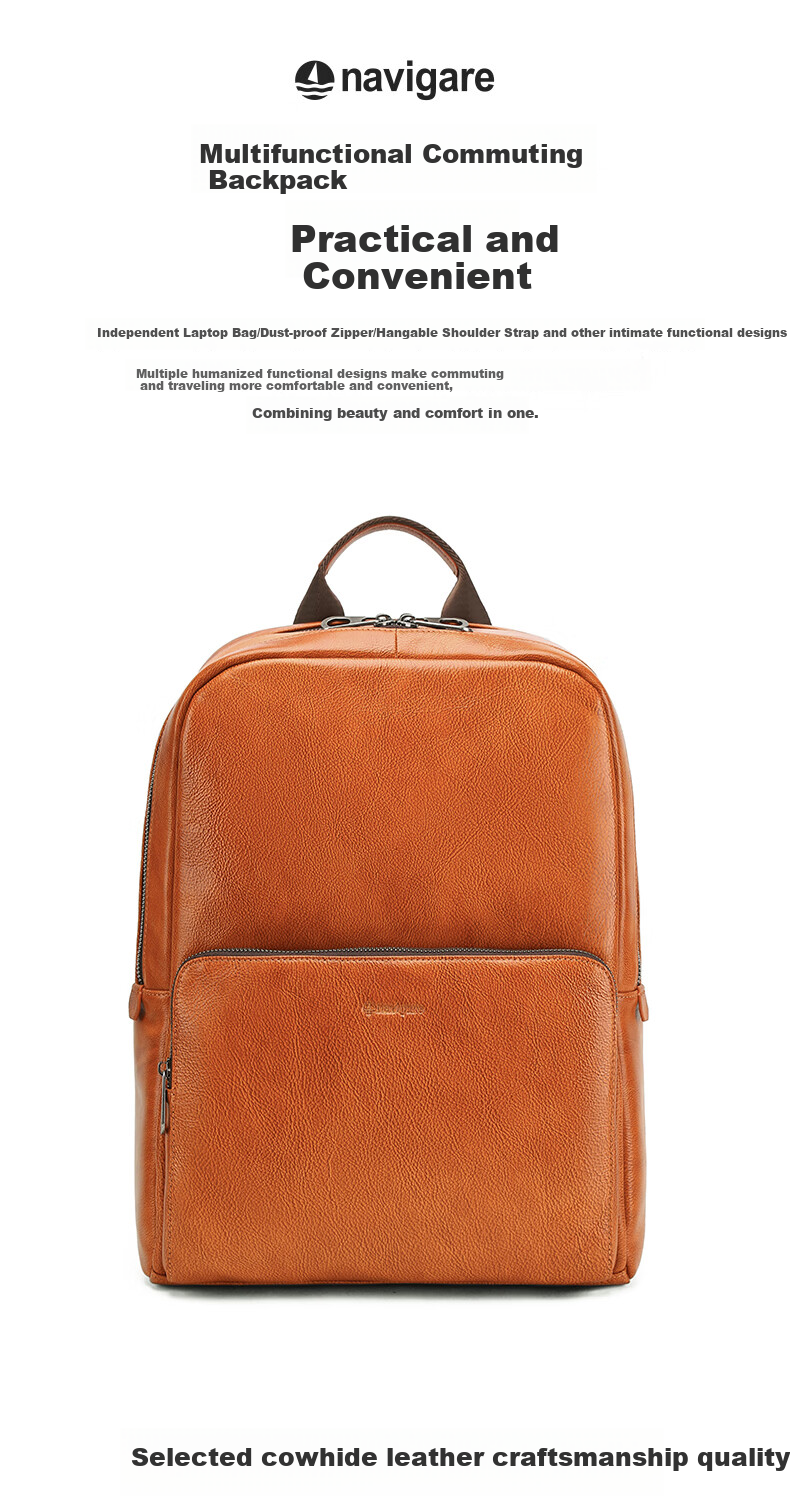 Navigare Italian Small Sailboat Backpack, Men's Laptop Bag, Travel Business Leather Backpack for Men, Gift for Birthday 2