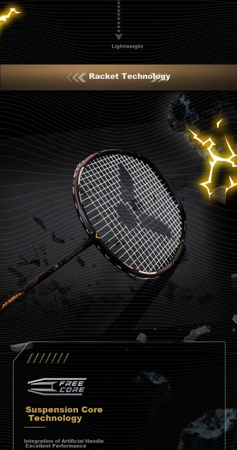 VICTOR Official Flagship Store Badminton Racket Alloy Carbon Fiber Professional Offensive Racket Black Gold Claw TK-F C UltraCX 4