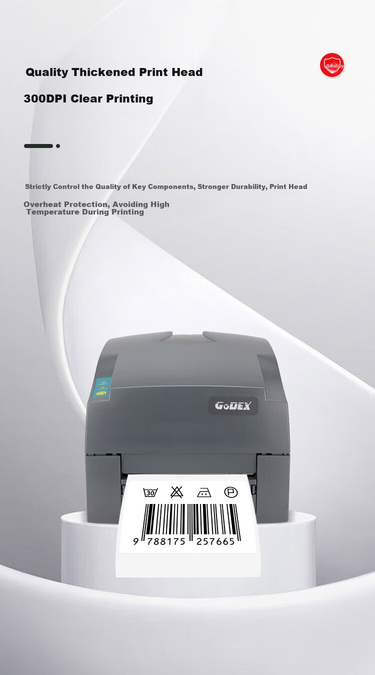 GODEX G530, 108mm Express Delivery Label Printer, Fixed Asset Clothing Label Printer, Self-Adhesive QR Code Thermal Transfer Ribbon Printer 2