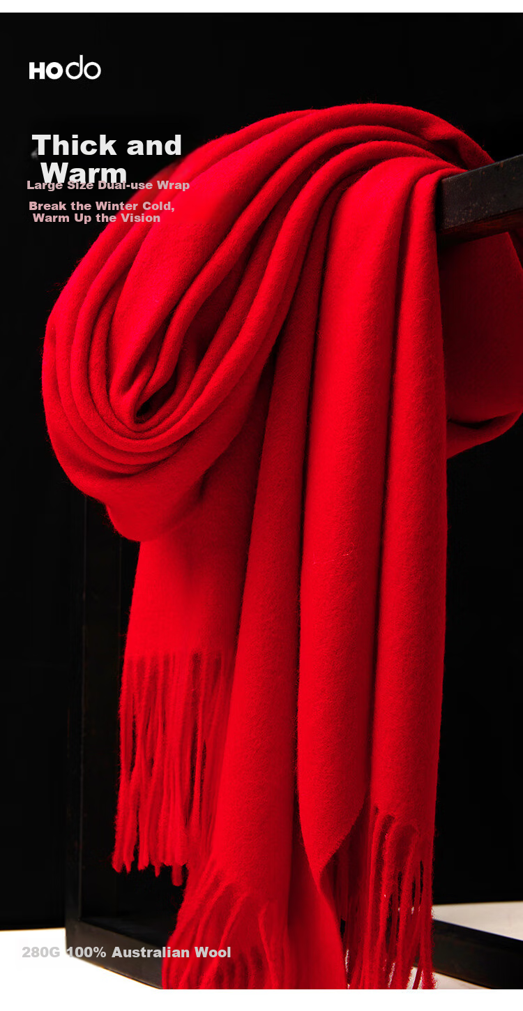Hodo 100% Pure Wool Shawl for Women, Autumn And Winter Warm Scarf Cloak, Birthday Gift for Mom, Gift Box Packaging 1
