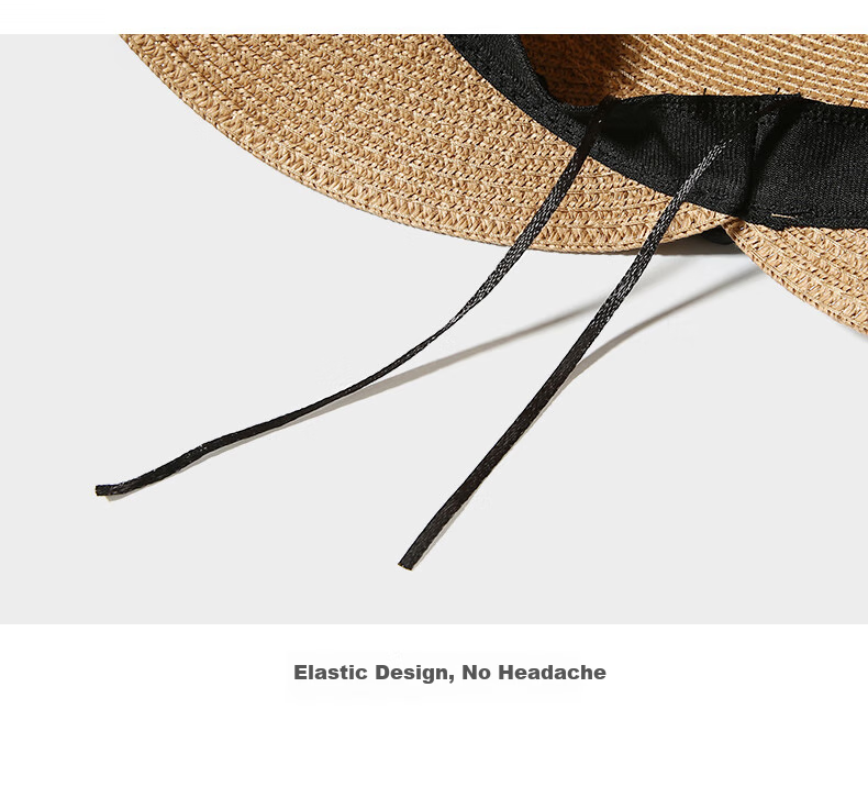 CACUSS Sun Hat for Women, Summer UV Protection Hat with Wide Brim, Open Top Straw Hat, Sun Visor, Rollable Hat for Women, Gelin Brow 15