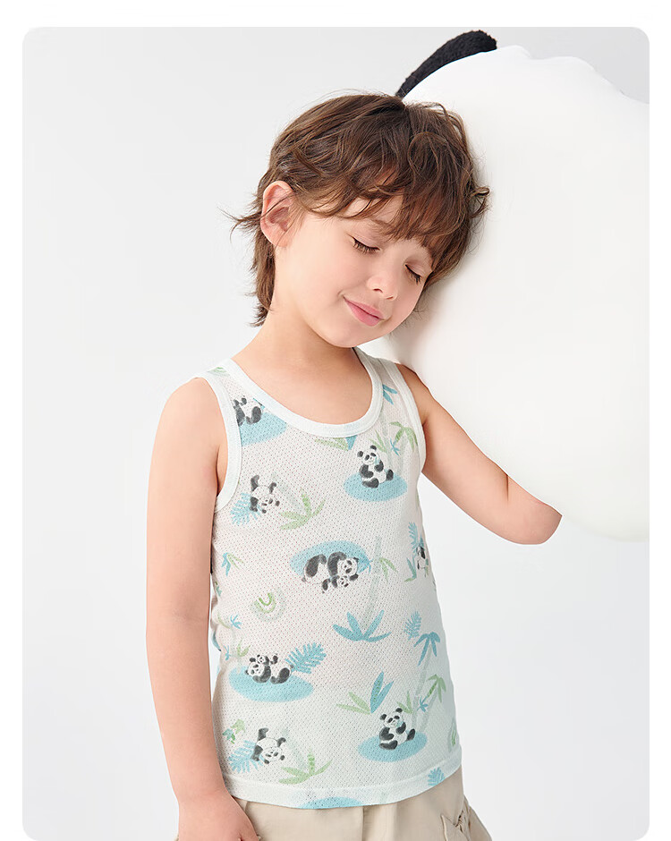 BALABALA Baby Vest Undershirt, Summer Sleeveless Camisole for Boys And Girls, Air Conditioning Wear, Prevents Catching Cold, Two-Piece Set, 209225169201 13