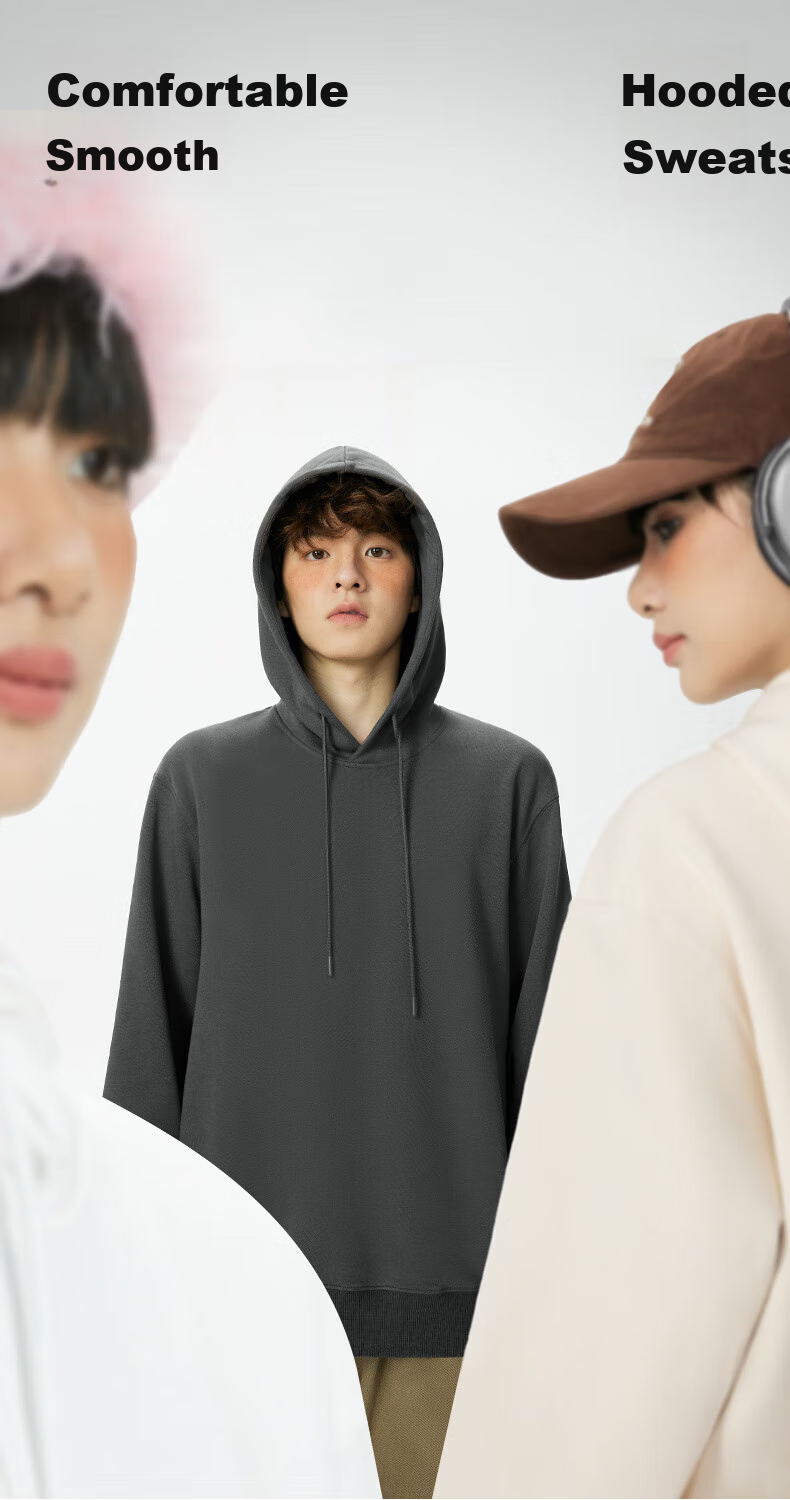 MINISO Thickened Lamb Fleece Hoodie Men's Winter Cold-Resistant Warm Heavyweight Versatile Pullover Light Beige XL 1