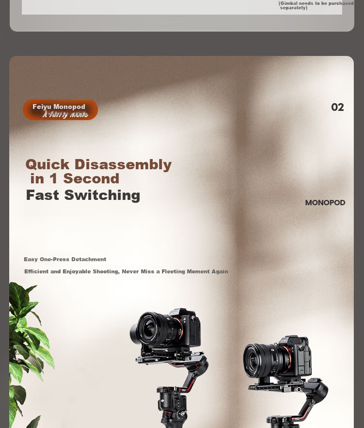 Fotopro Flying One Tripod, Quick-Release Design with Foot Unlock, 32mm Diameter Carbon Fiber Camera Tripod, Original Carbon Gray 4