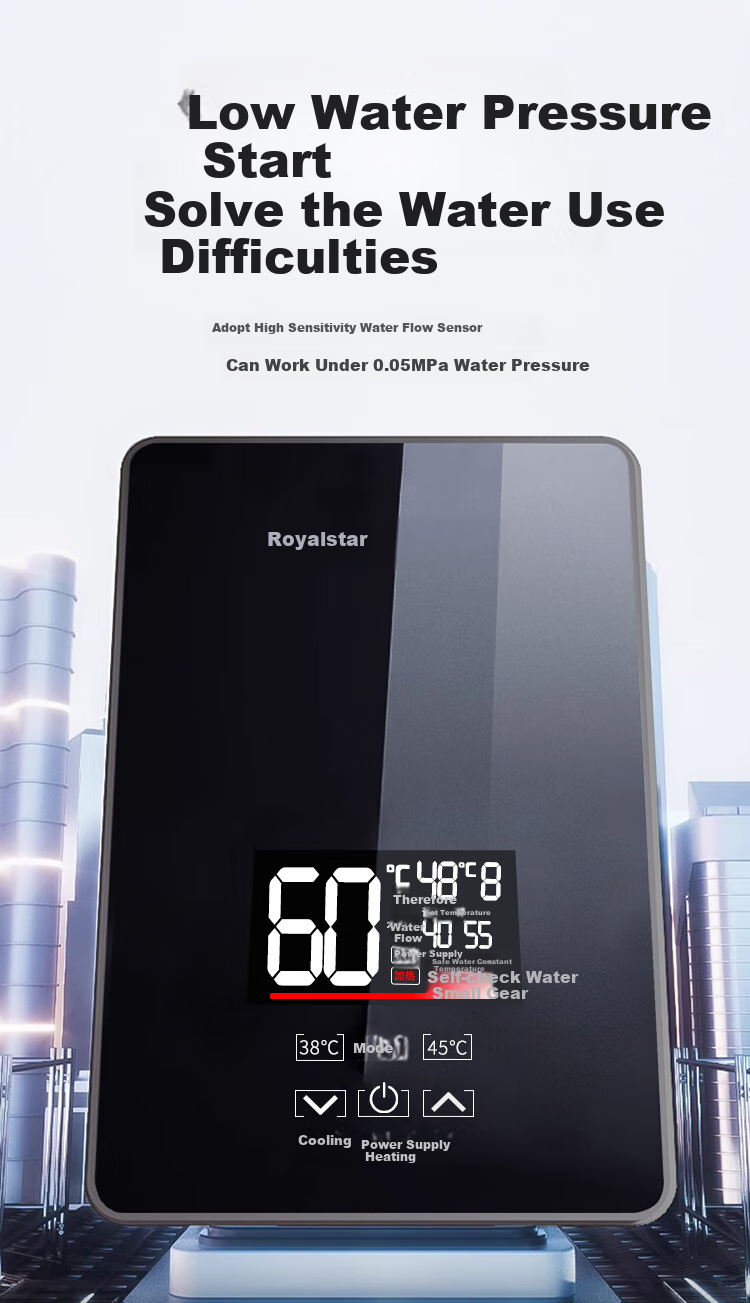 Royalstar Instant Electric Water Heater for Home Use, Fast Heating, Compact Kitchen Treasure, Bathroom Instant Heating, No Water Storage Required, Variable Frequency Constant Temperature, 6000W, Water And Electricity Separation + Unlimited Hot Water + Leakage Protection Switch 21