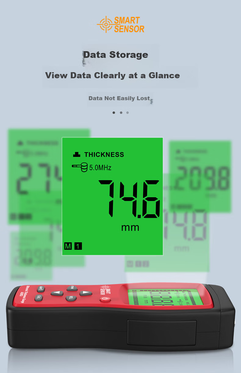 Xima AS853 Ultrasonic Thickness Gauge for Plastic And Metal Steel Plate Thickness Measurement, High-Precision Thickness Meter 8