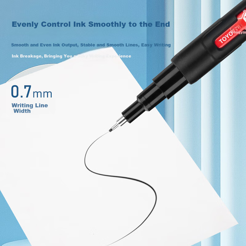 Dongyang SA203, 0.7mm Oil-Based Needle-Tip Paint Pen, Marker, Sign-In Pen, Writing Length 1000m, 12 Pens/box/red