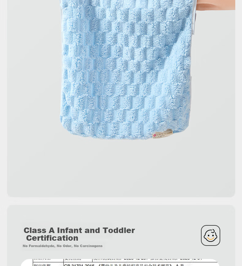 Grace Class A Towels, Children's Towels 3-Pack, Face Washing Home Use Soft Absorbent Adult Children Baby Face Towel 10