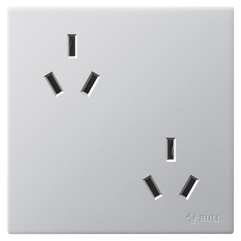 BULL G60 Series 6-Socket 10A Switch Socket 86-Type Ultra-Thin Panel G60Z233 Space Silver