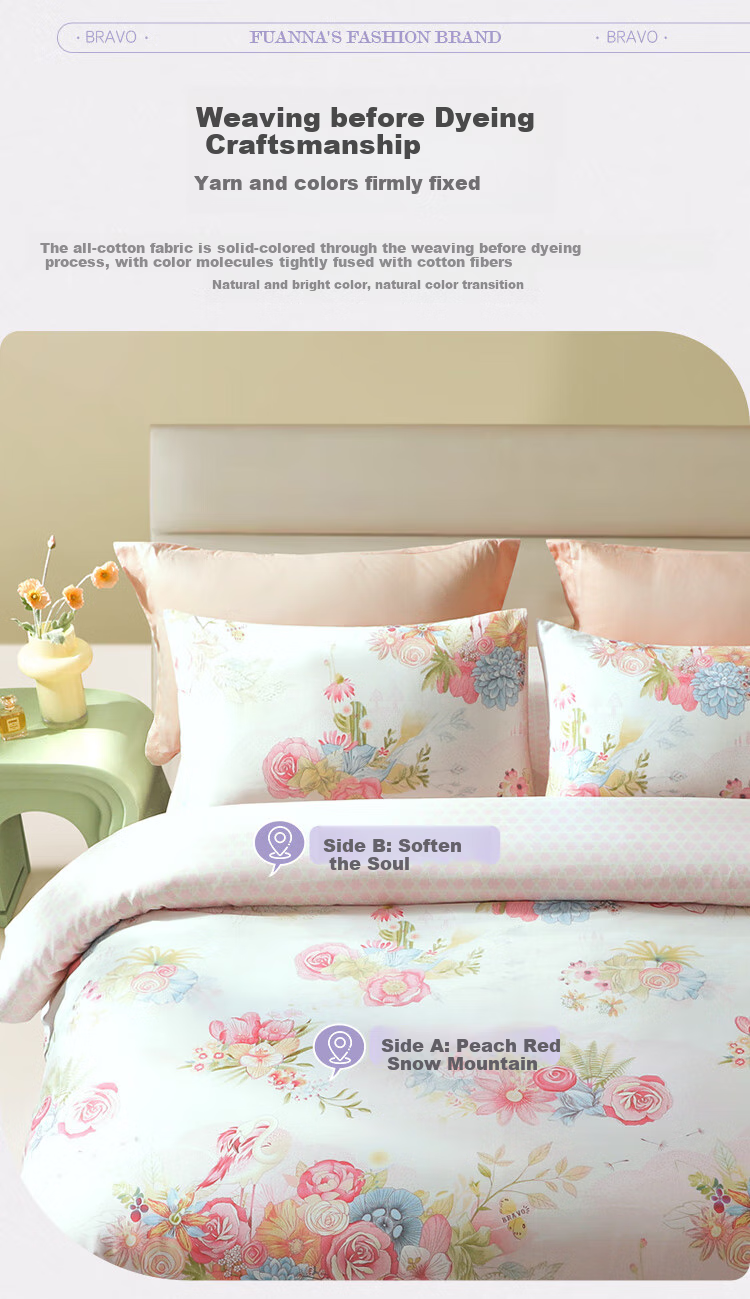 Bravo Furniture Bedding Set, Pure Cotton Duvet Cover, Bed Sheet, Quilt Cover, Double Bed Linen Set, 230*229cm 9