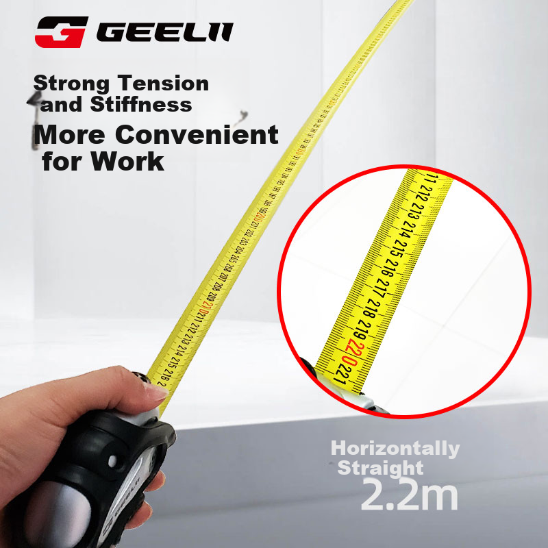 GeeLii 5-Meter Steel Tape Measure, Household Steel Measuring Tape with Case, Carpenter's Ruler for Renovation Measurement, 55160