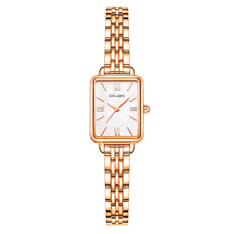 GOLGEN Women's Watch, Retro Small Square Watch, Little Swan Square Quartz Watch, Birthday Gift for Girlfriend, 19035