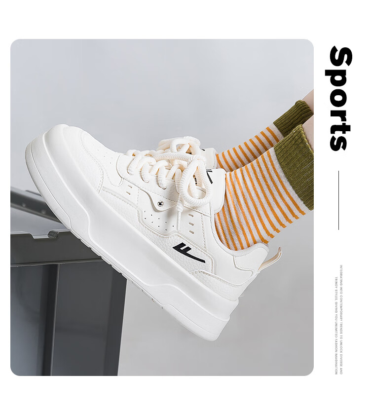 Warrior Official Women's Casual Shoes 2026 Spring New Versatile Height-Increasing Sneakers Beige 38 (240mm) 10