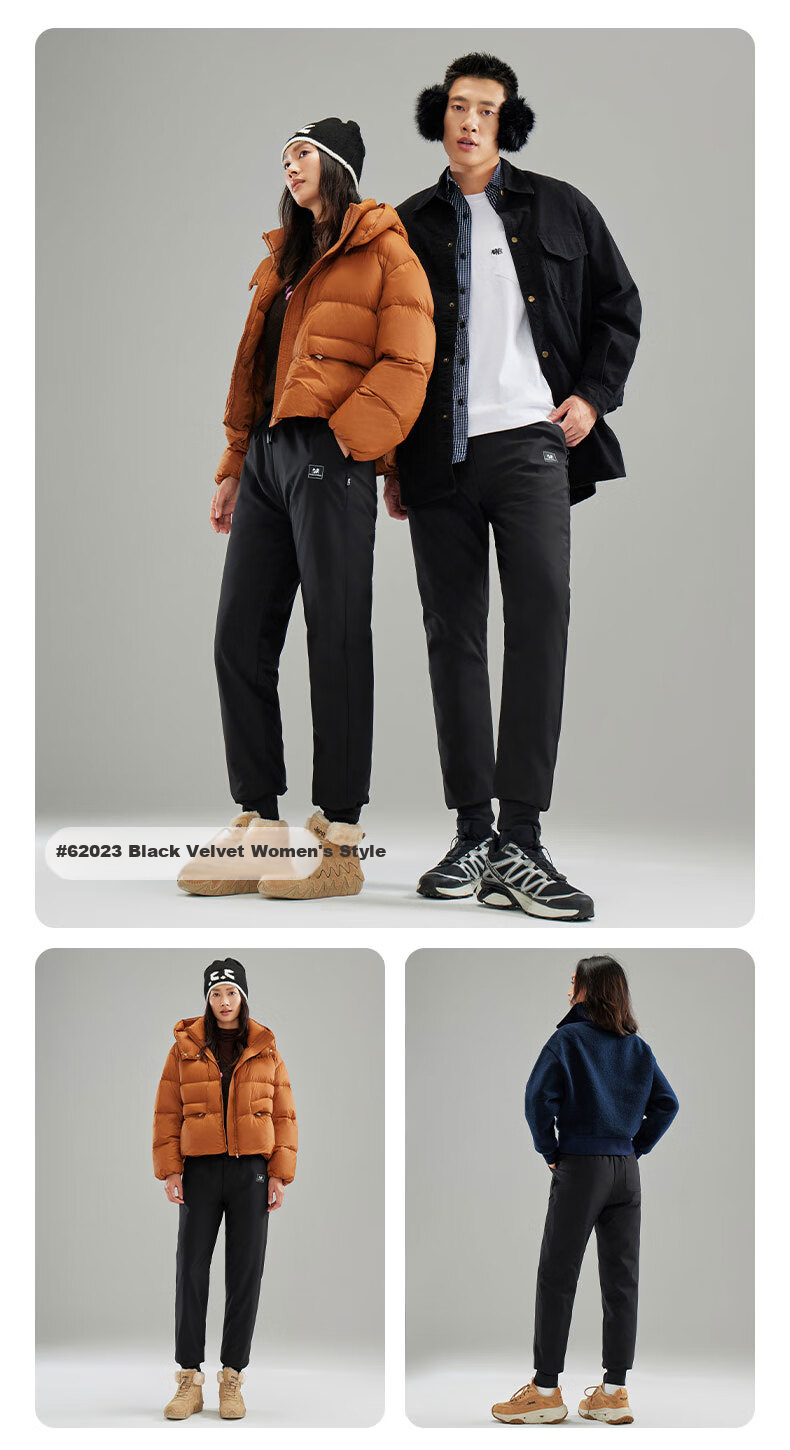 Xiongmaoxiangban down Pants for Men And Women, Autumn And Winter Style, Fleece-Lined Thickened Trousers, Warm Cotton Pants, Suitable for -30°C in Northeast China, Outdoor Wear, Duck Dow 10