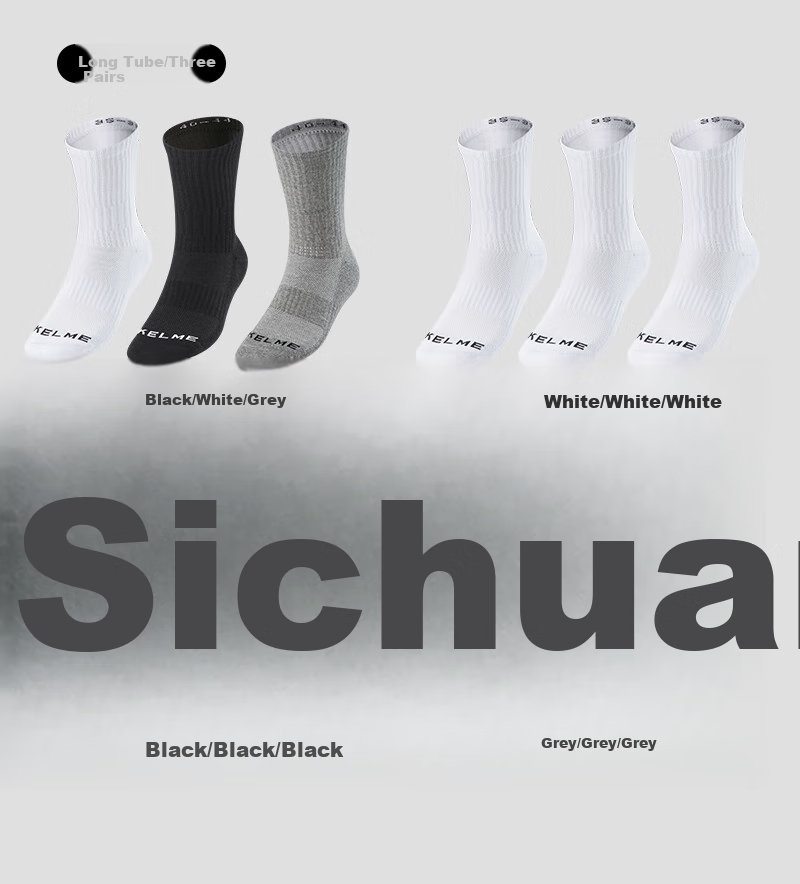 KELME Socks, Sports Socks (3 Pairs), Long Socks for Men And Women, Basketball Socks, All-Season Sweat-Absorbing Running Antibacterial Casual White Socks 13