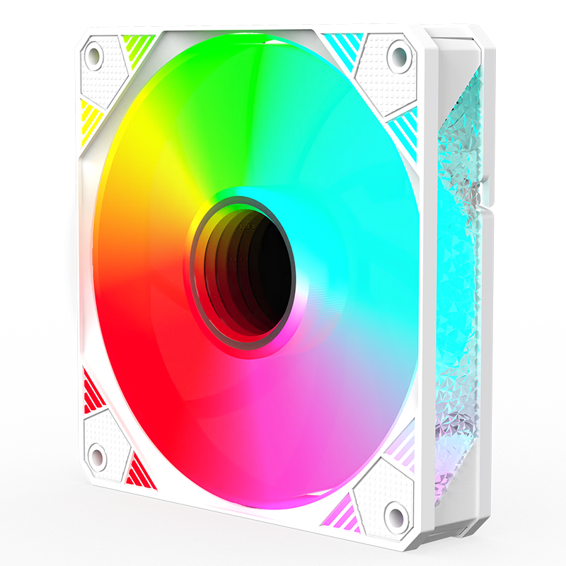 Ziyi X Computer Case Fan, 12cm White Anti-Rotor ARGB Light Synchronization, Noise Reduction Fan, ZY-640