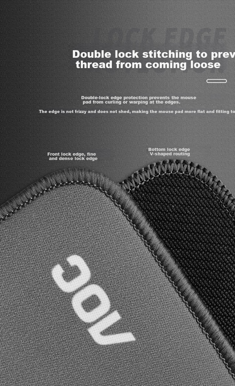 AOC Waterproof Nylon Mouse Pad, 460*400*4mm, High-Density Nylon Fabric Surface, Stitched Edge, Anti-Slip, M15593 Source Point, E-Sports, Smooth, Gaming 4