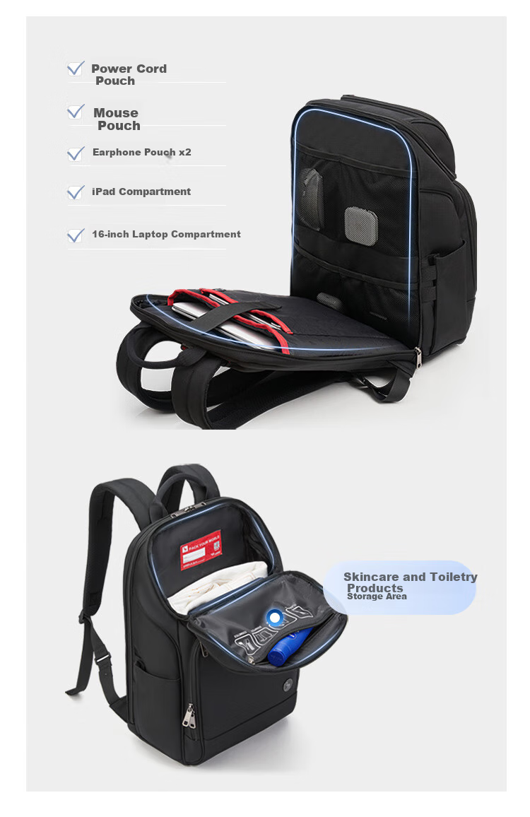OWAS Mobile Office Backpack, Large Capacity 16-Inch Laptop Bag for Men, Durable Business Commute Backpack, Lightweight And Ergonomic 7