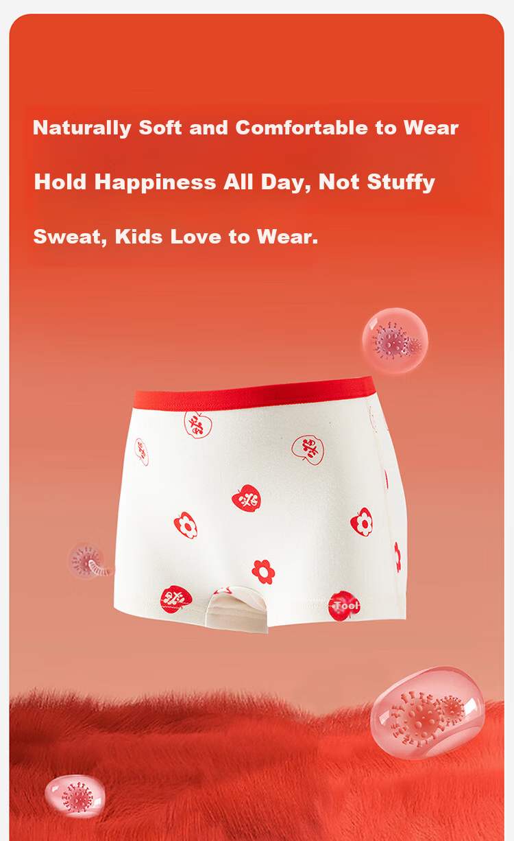 Dingguagua Children's Red Underwear And Socks Gift Box, Boxer Briefs, Year of The Dragon Zodiac Year, Boys' New Year Gift for 12-Year Olds, Size 140 4