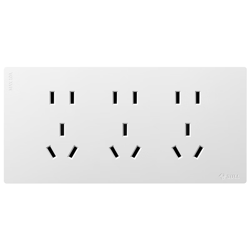 BULL Ultra-Thin Multifunctional 118-Type Switch Socket 15-Hole 9-Hole Socket Panel G60Z356 Frost White