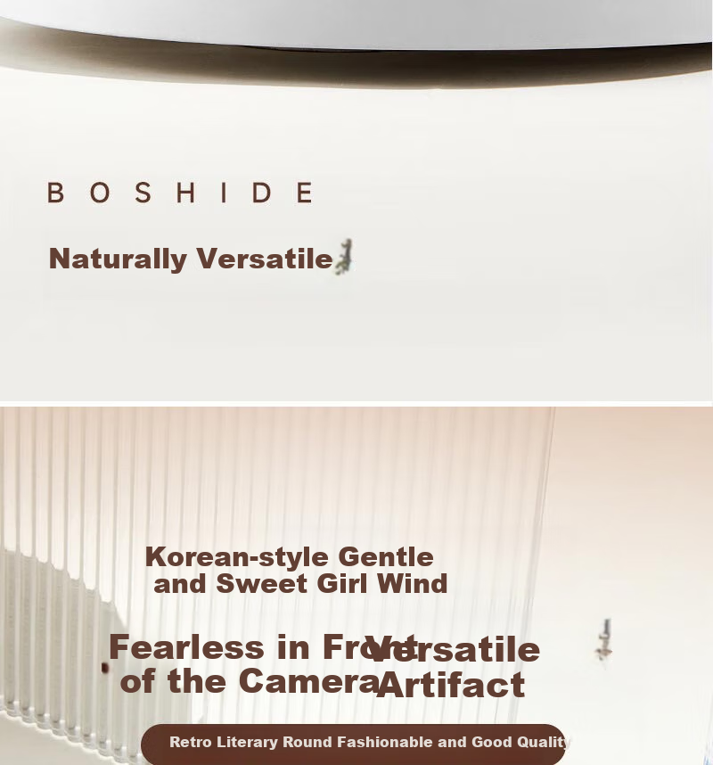 Boshide Blue Light Blocking Glasses, Non-Prescription Lenses, Cold Tea Color Plain Face Glasses for Round Faces, Making Face Look Smaller And More Elegant, Cold Tea Color 2
