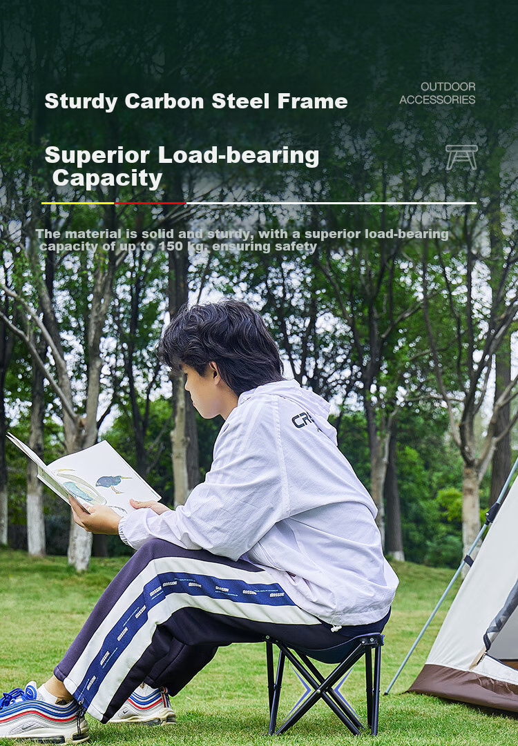OFEIS Folding Stool Portable Outdoor Fishing Chair High-Speed Rail Train Folding Chair Travel Camping Queuing Essential 4