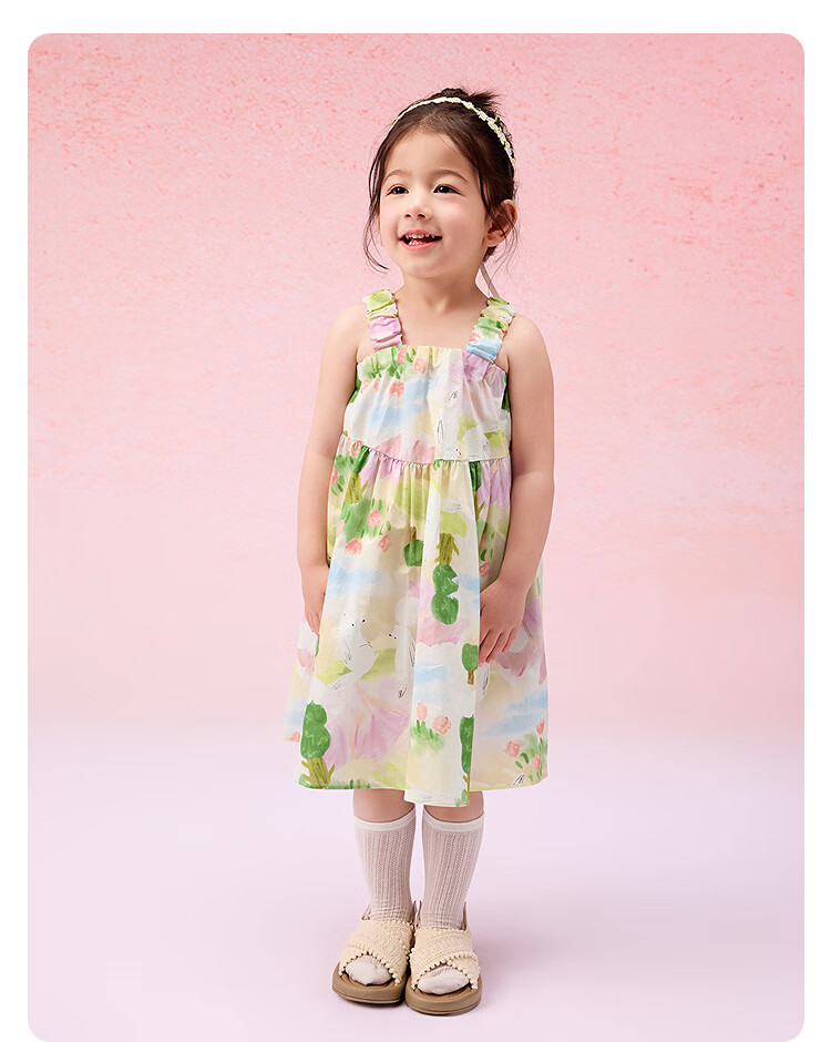 Balabala Kids Dress Girls Baby Summer Vacation Spaghetti Strap Dress 2025 208225111021 10