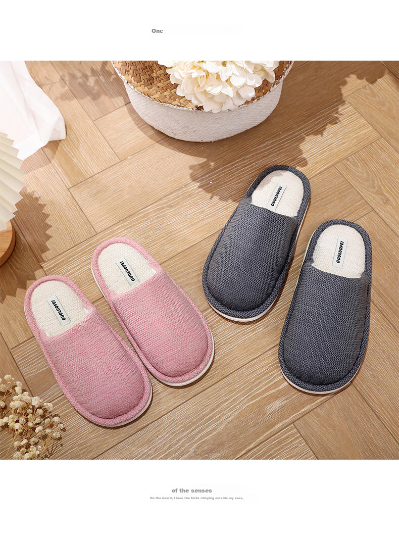 GUOLUOFEI Japanese-Style Slippers for Men And Women, Spring And Summer Home Couple Indoor Sweat-Absorbing Non-Slip Closed-Toe Slippers, Orange, Size 40-41 8