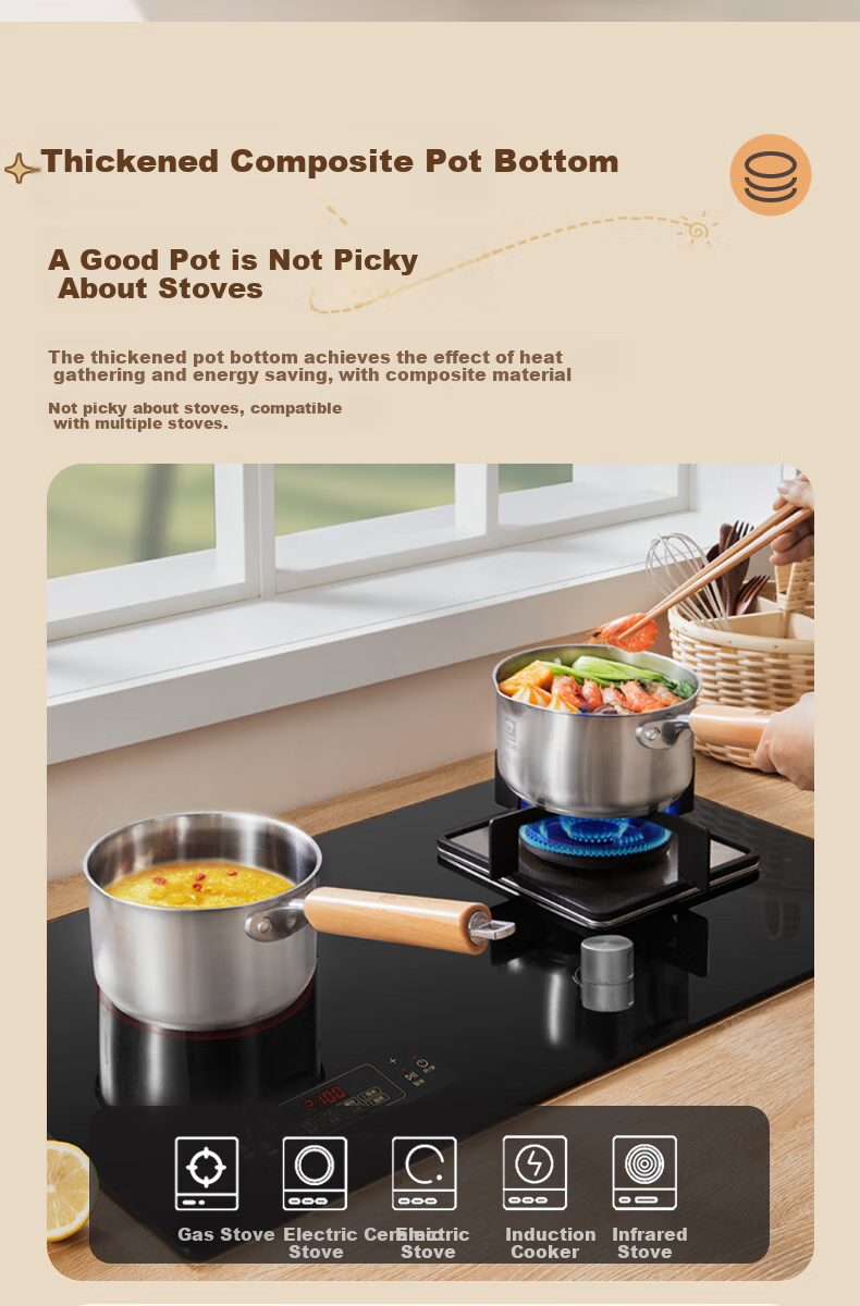 KOBACH 316L Stainless Steel Milk Pot without Coating, Baby Food Pot, Small Milk Pot, Thickened, Compatible with Induction Cooker And Gas Stove 5