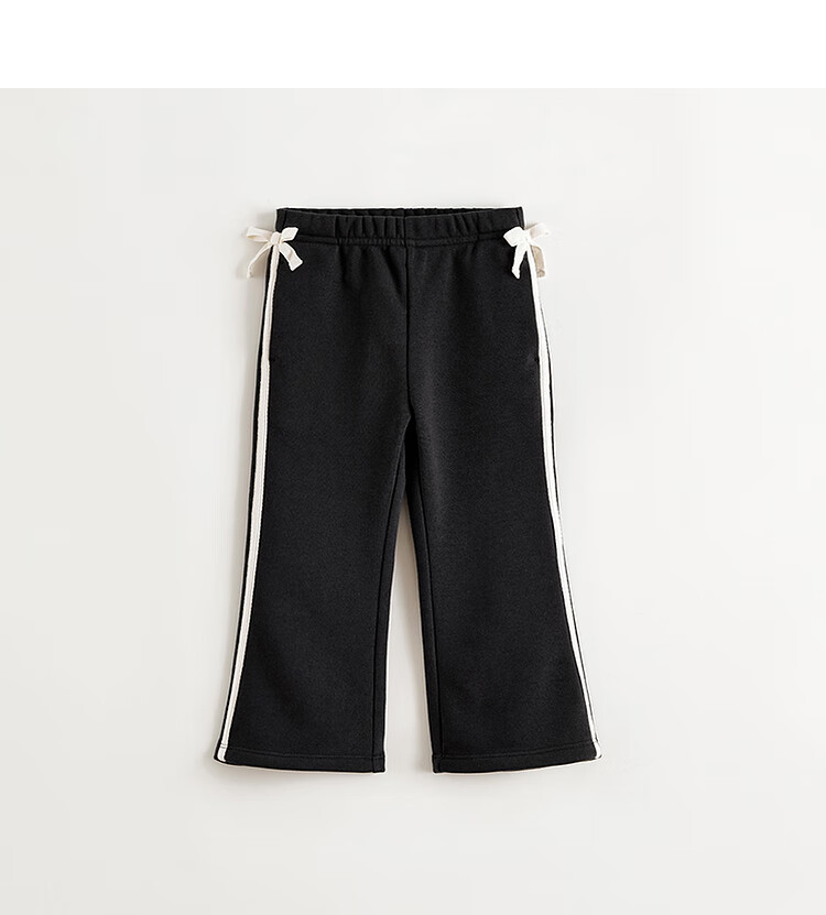MARC&JANIE Girls' Bowknot Color-Block Flared Pants Children's Trousers 2025 Spring 250266 10