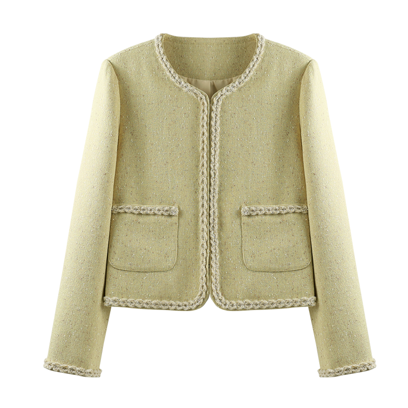 She Enjoy Little Chanel Style Short Jacket Women Woven 3D Lace Coat Spring Autumn Short Cardigan T51D052