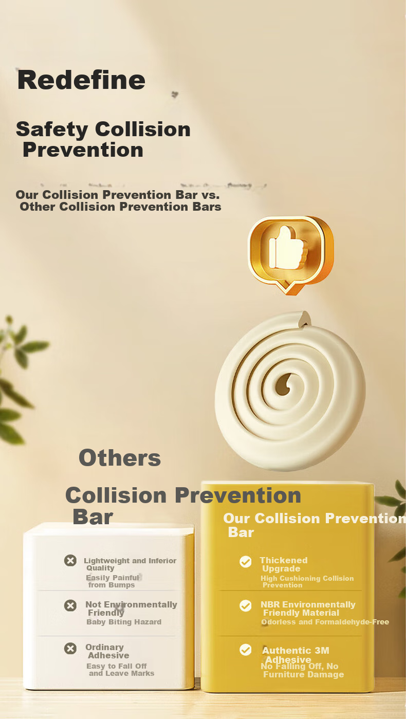 SWEET WAVES Baby Table Corner Guards, Anti-Collision Edge Protectors, Anti-Bump Bumper Strips, Edge Protection Stickers, Thickened Off-White 2
