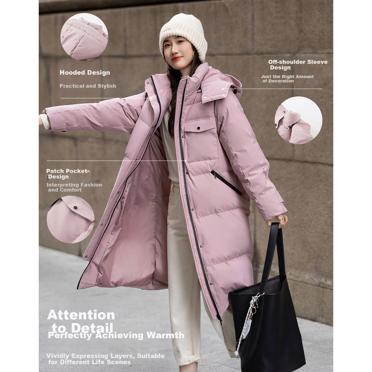 Dme [Nordic Cotton Triple Protection System] Winter Outdoor 90% Duck Down Hooded Long Women's down Jacket Warm Coat