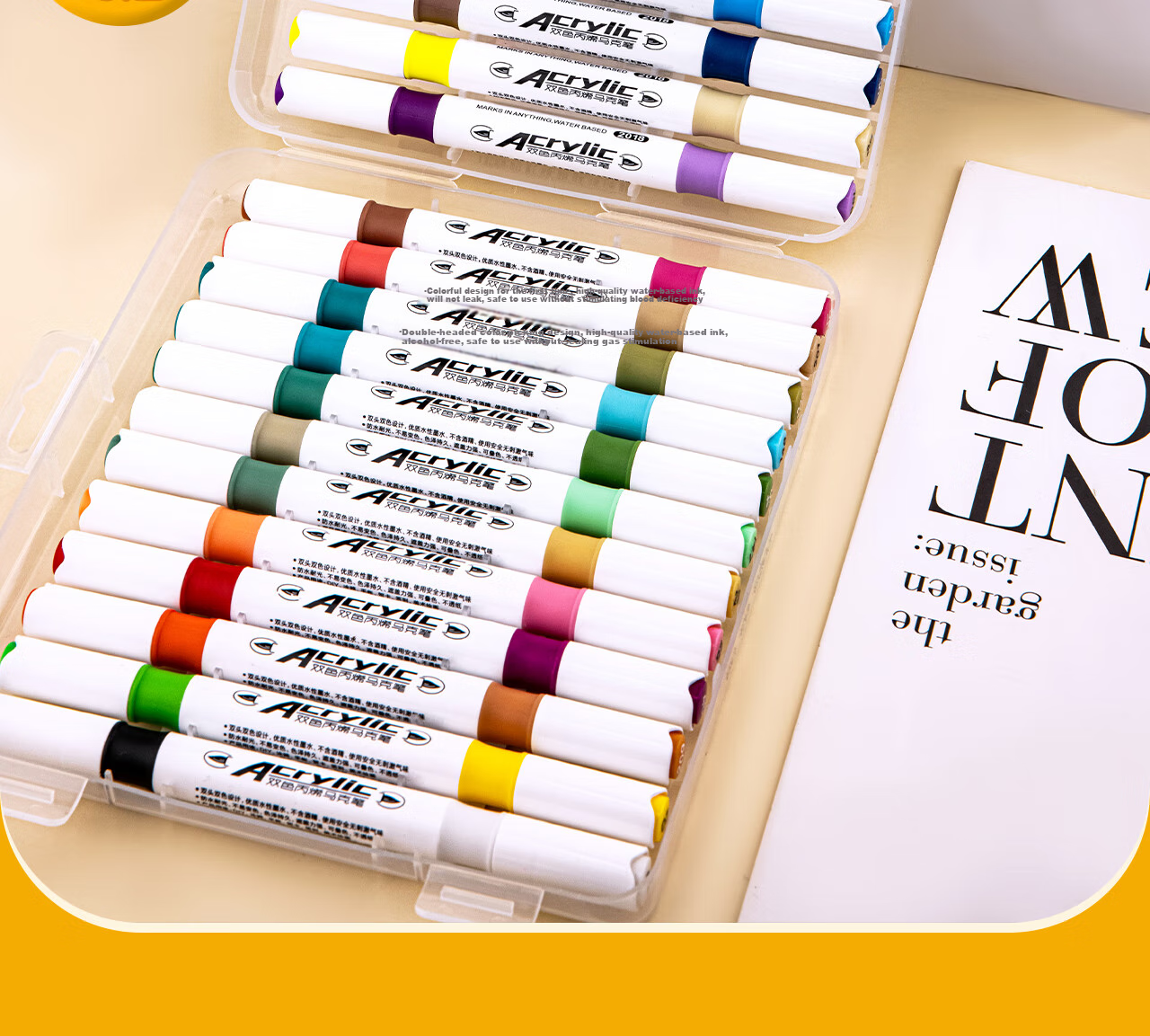 HERO Acrylic Markers, 2016 Triangular Pen Barrel, Water-Based Acrylic Markers for Students, Art Journaling, Children's Drawing, Hand-Painted Watercolor Pens, Graffiti Quick-Drying Paintbrushes, 12 Colors of Watercolor Pens 1