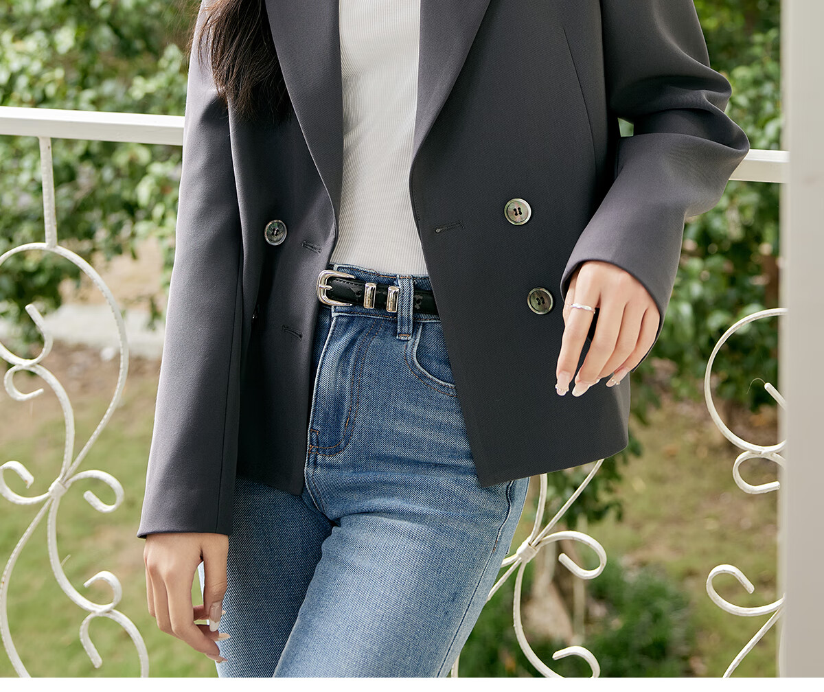 Taxiang Short Blazer Jacket for Women, Spring And Autumn High-End Style, Elegant Women's Suit Jacket Cardigan Top T51D035 9