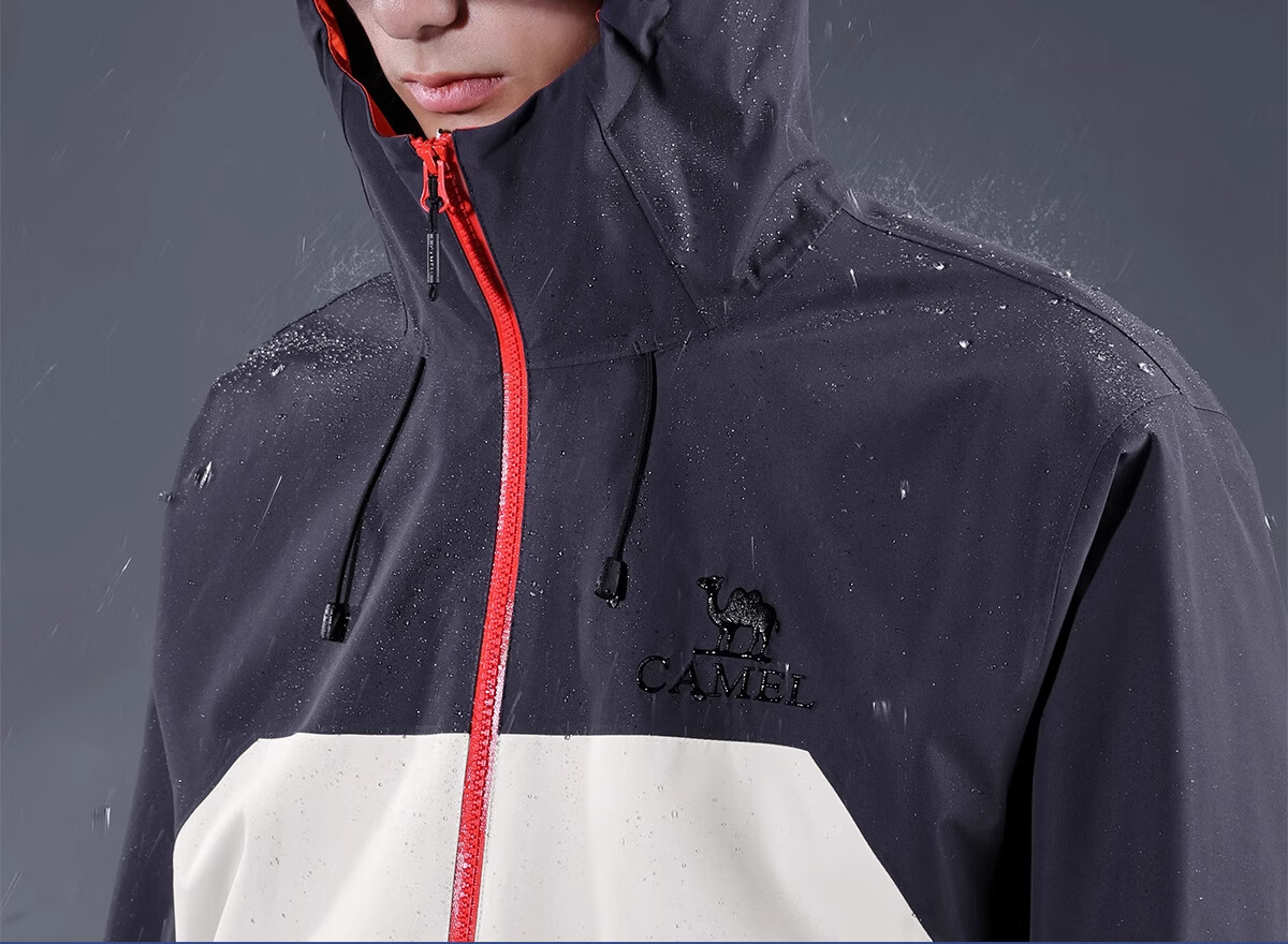 CAMEL Outdoor Hardshell Jacket for Men And Women, Unisex Style, Triple Protection Mountaineering Coat A34BA6B001 Ice Blue L 8