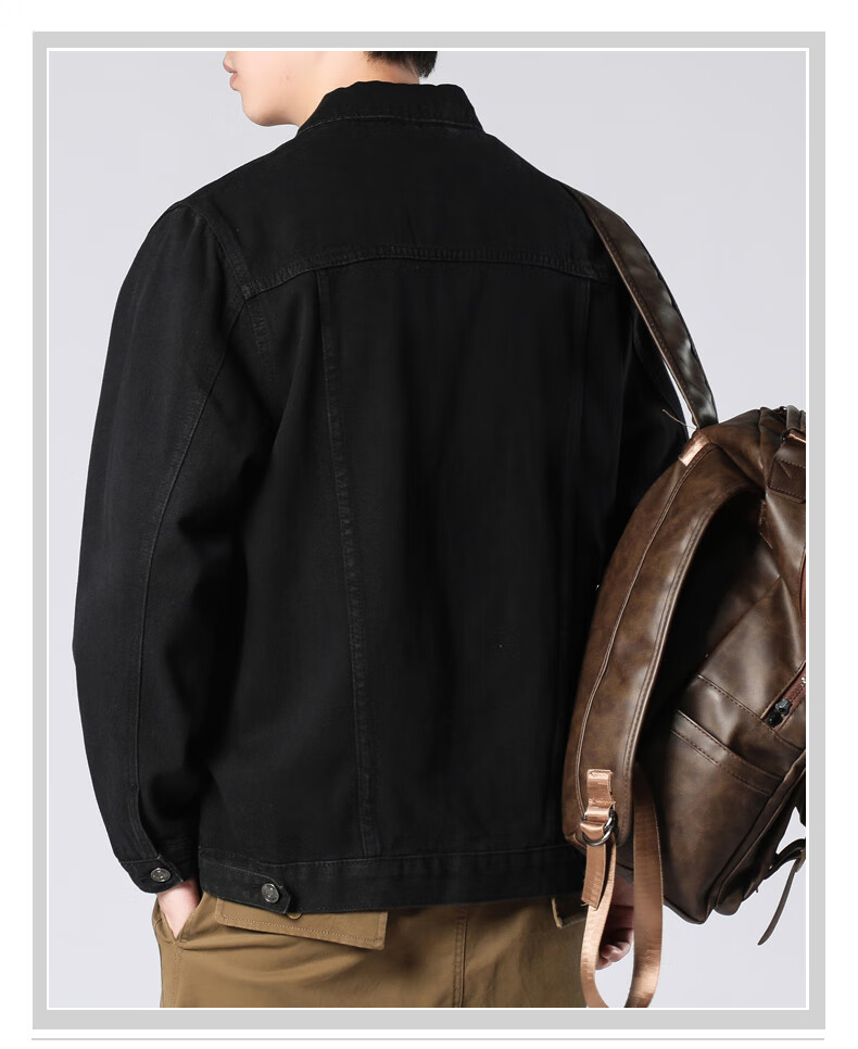 Pierre Cardin Jacket for Men, Summer Fashion Simple Comfortable Trendy Casual Versatile Denim Coat, Black, 2XL 14