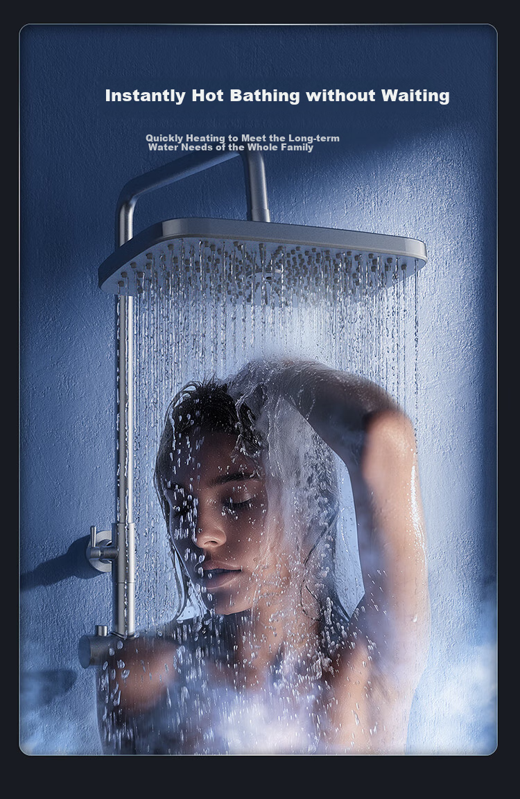 Royalstar Instant Electric Water Heater for Home Use, Fast Heating, Compact Kitchen Treasure, Bathroom Instant Heating, No Water Storage Required, Variable Frequency Constant Temperature, 6000W, Water And Electricity Separation + Unlimited Hot Water + Leakage Protection Switch 10