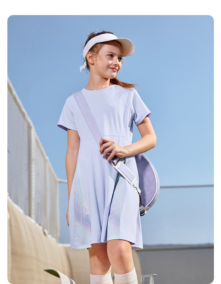 BALABALA Girls' Summer Dress, Sporty Style Quick-Dry Waist-Cinching Skirt for Older Children, Trendy 208225111023 6