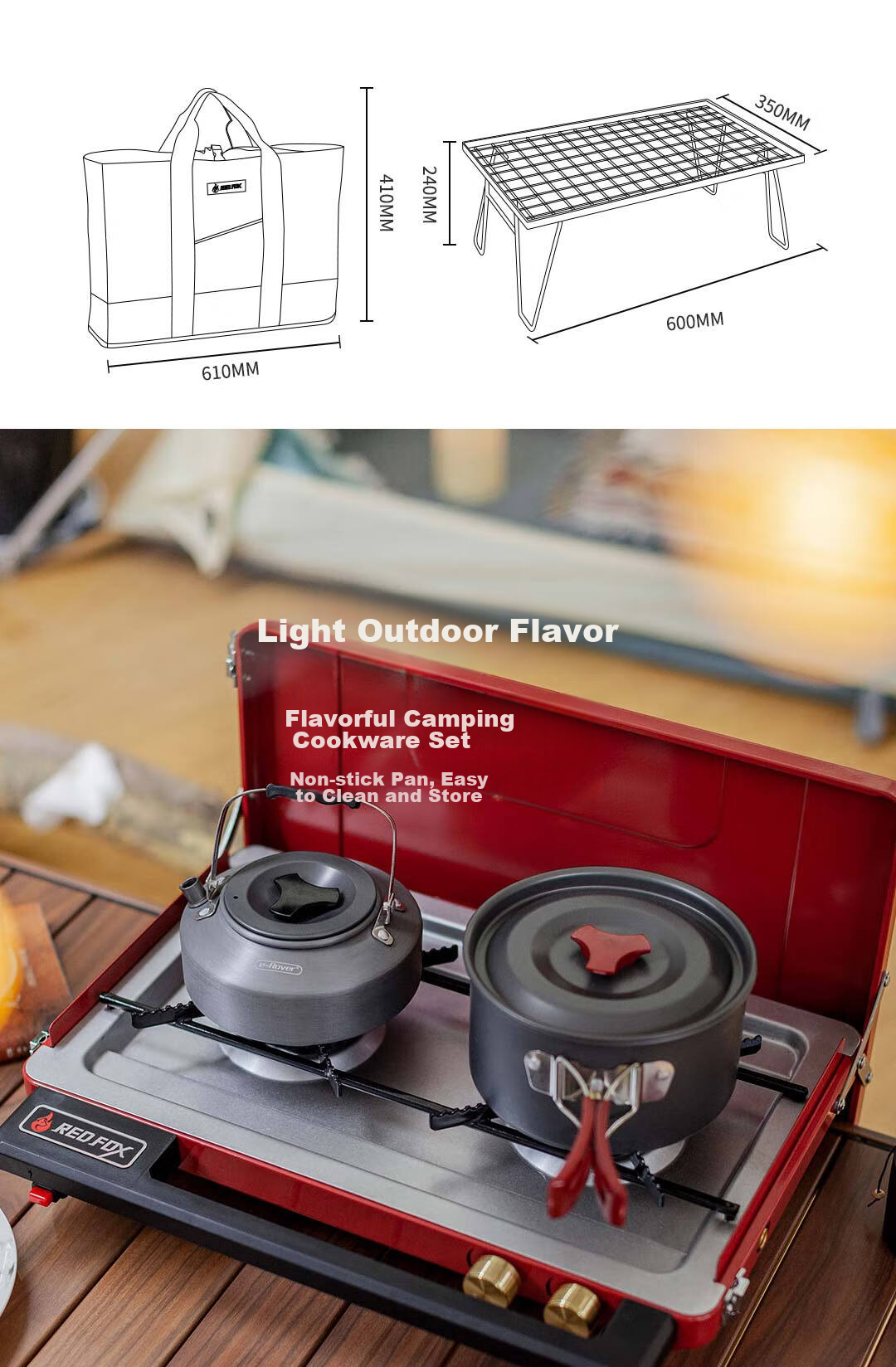 E-Rover Outdoor Camping Barbecue Stove, Portable Gas Stove for Camping, Portable Cooking Equipment 16