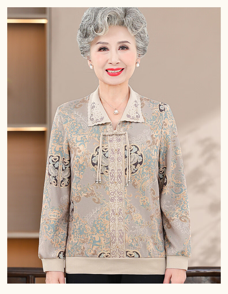 Fengxiao Middle-aged and Elderly 2025 New Shirt Elegant and Noble Spring Top for Grandma and Mom 10