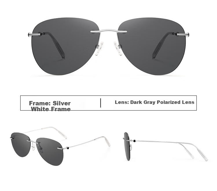 Bertha Polarized Sunglasses for Men, Imported Titanium Material, Specialized for Driving, Photochromic, Frameless, Ultra-Light, for Driving And Fishing 29
