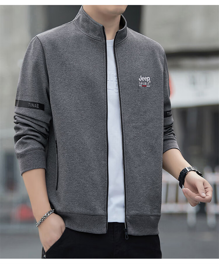 JEEP SPIRIT Men's Jacket for Autumn And Winter, Loose-Fitting Casual Trendy Sports Outerwear for Me 9