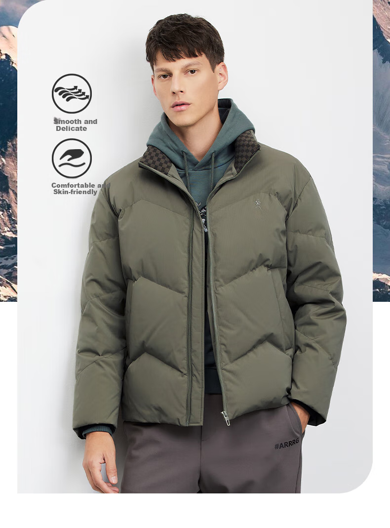 DANCING WOLVES [Windproof And Warm] Fashionable Stand-Collar Thick Versatile Men's Jacket, Thick down Coat, 001 Black, Size 185 1